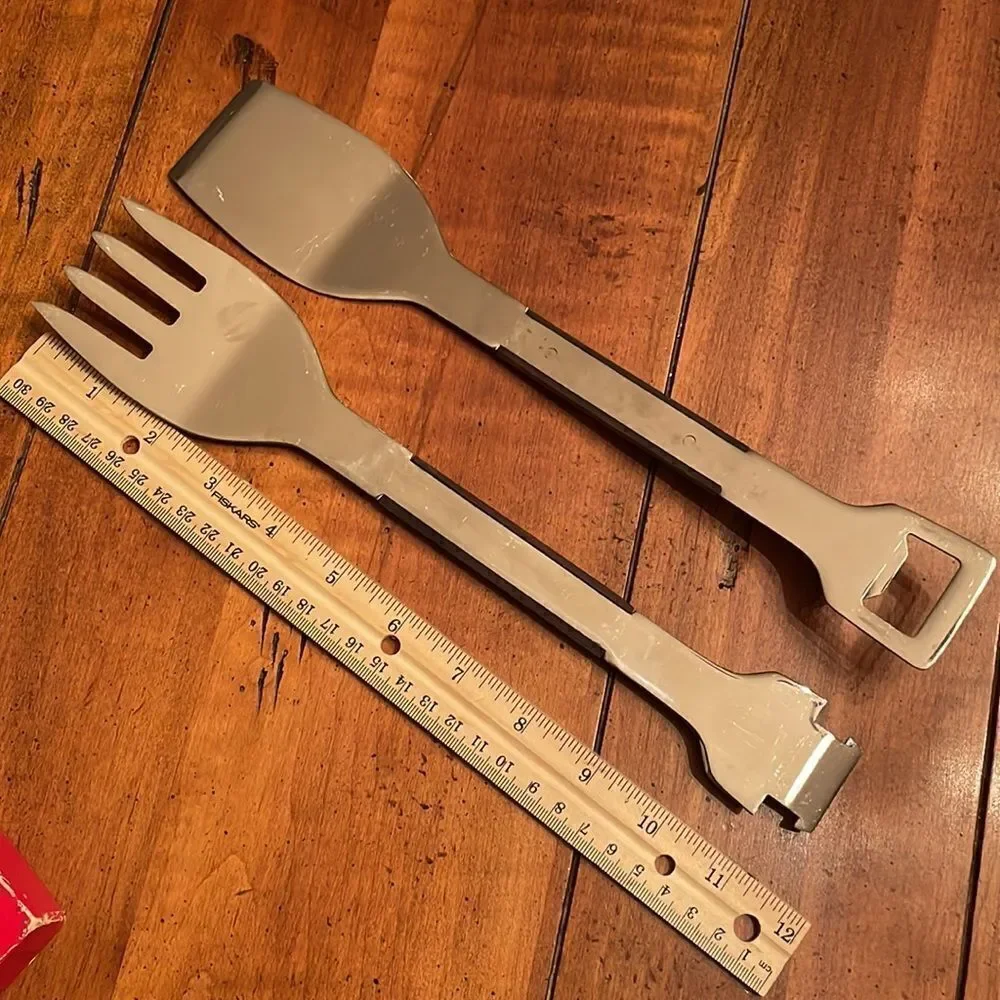 Vintage Deluxe Stainless/Wood Japan Server / BBQ Set